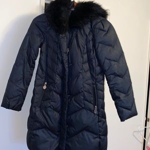 Tahari Navy Blue Down Coat